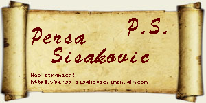 Persa Šišaković vizit kartica